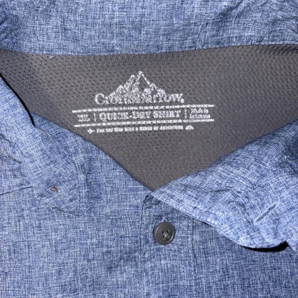 Croft & Barrow Quick Dry Shirt Mens XL Gray Long Sleeve Outdoors Stretch Pockets - Picture 5 of 6